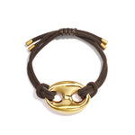 Satin cord bracelet with button detail