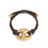 Satin cord bracelet with button detail