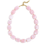 Necklace with squoval beads