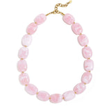 Necklace with squoval beads