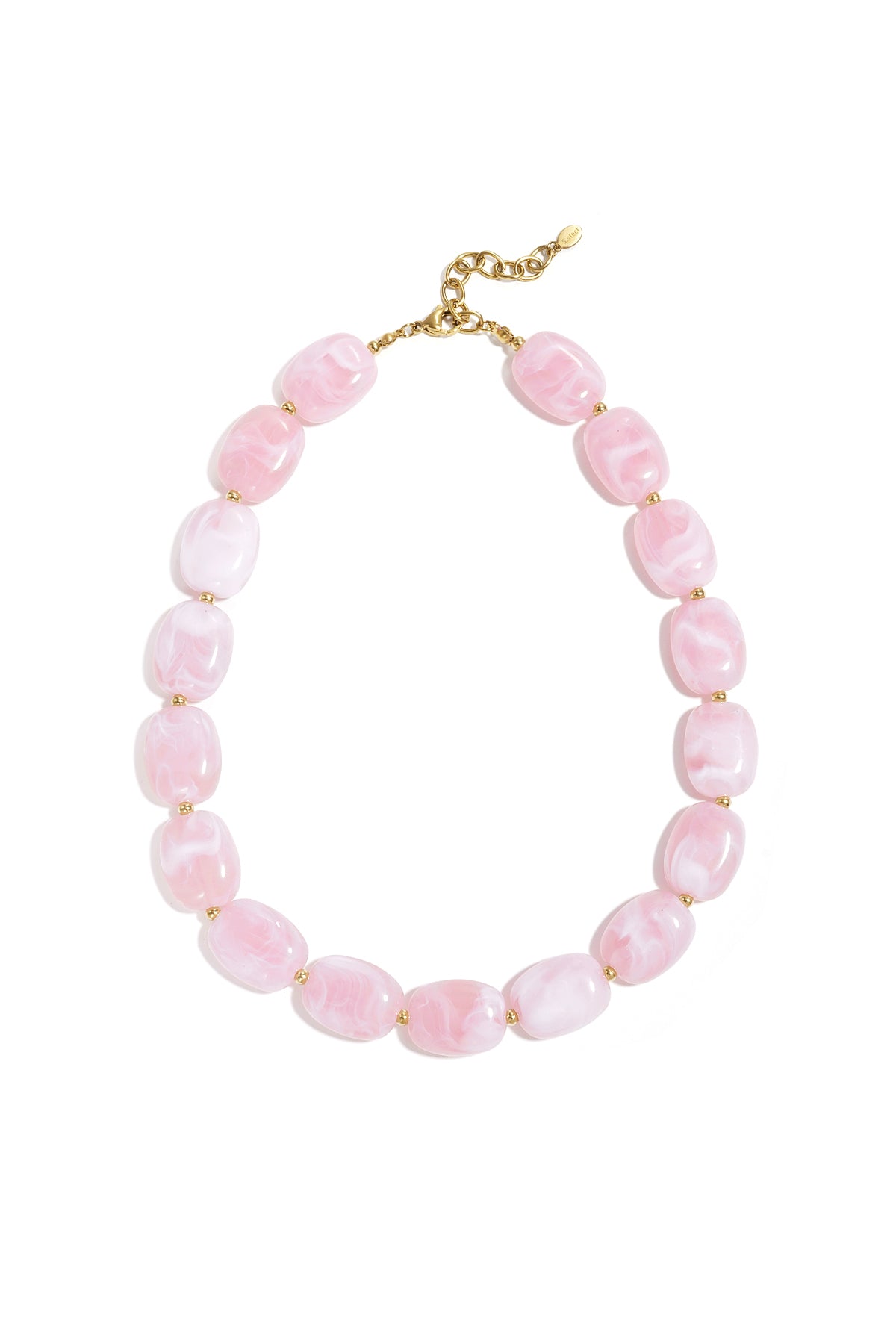 Necklace with squoval beads