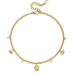 Beach-themed anklet with pearls