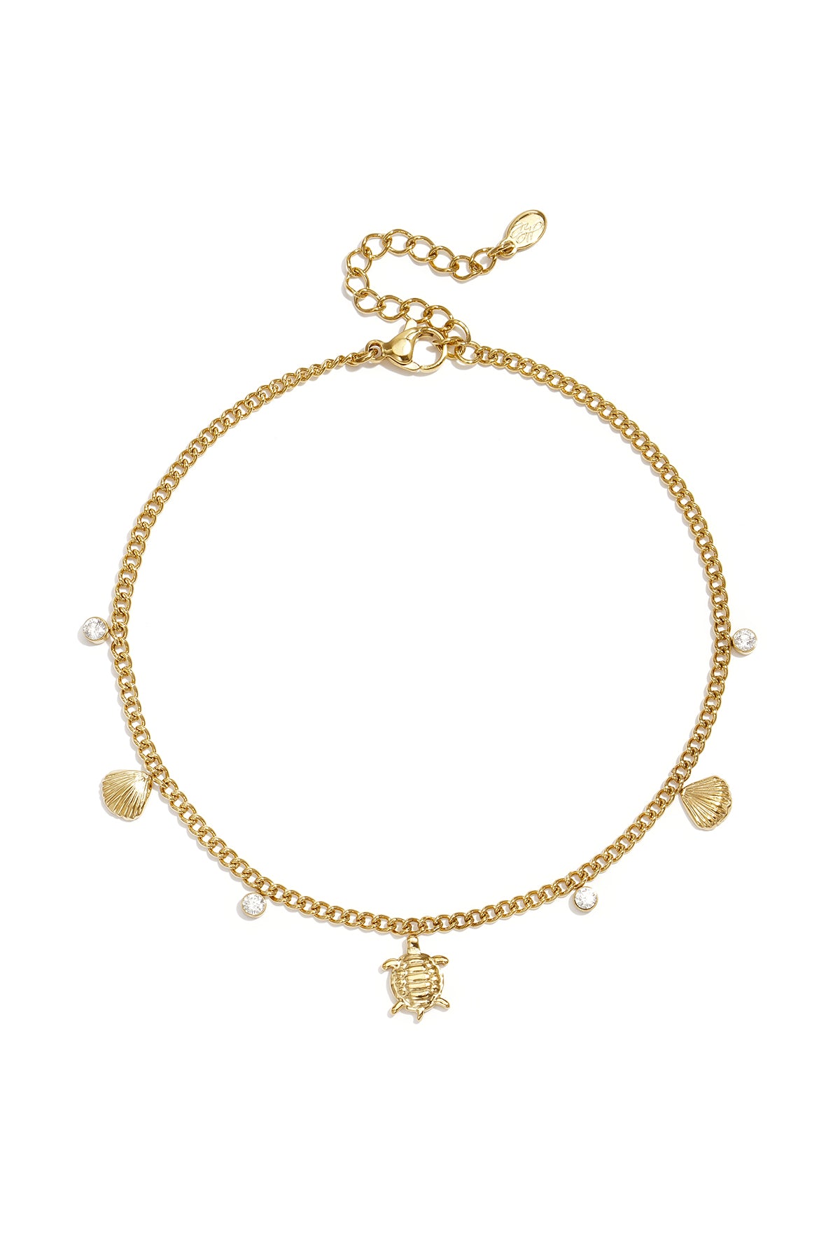 Beach-themed anklet with pearls