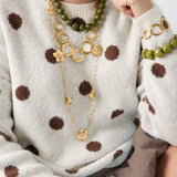 Stainless Steel Long Necklaces Flower Casual Daily Simple Series Women's jewelry
