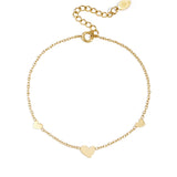 Classic bracelet with hearts - stainless steel