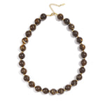 Bead necklace with gold beads 13.5mm