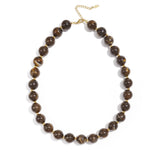 Bead necklace with gold beads 13.5mm