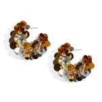 Hoop earrings made of sequins and beads