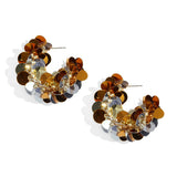 Hoop earrings made of sequins and beads