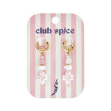 Small earring with clover bead and pearls