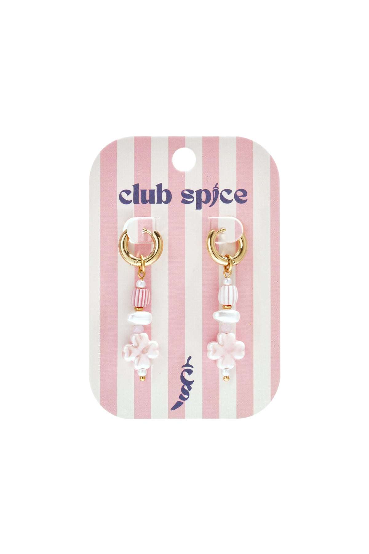 Small earring with clover bead and pearls