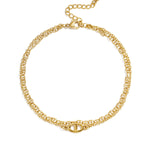 Double anklet with oval link pattern
