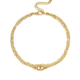 Double anklet with oval link pattern