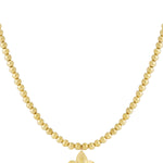 8mm hollow bead necklace with a flower
