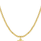 8mm hollow bead necklace with a flower