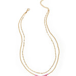 Layered necklaces with beads and hearts