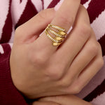 Stainless Steel Statement Rings lines Casual Daily Simple Series Women's jewelry