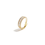 Adjustable statement ring with rhinestones