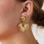 Statement puffy heart earrings