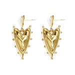 Stainless Steel Drop Earrings Heart Casual Daily Simple Series Women's jewelry