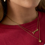 Layered necklace amour with heart