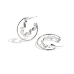 Double hoop earrings with twist
