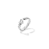 Ring with alternating hearts and cubic zirconia