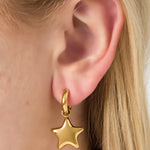 Stainless Steel Drop Earrings Star Daily Daily Simple Series Women's jewelry