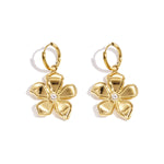 Stainless Steel Drop Earrings Flower Simple Daily Simple Series Women's jewelry