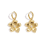 Stainless Steel Drop Earrings Flower Simple Daily Simple Series Women's jewelry