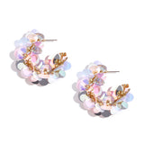 Hoop earrings made of sequins and beads