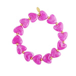 Elastic heart beaded bracelet