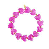 Elastic heart beaded bracelet