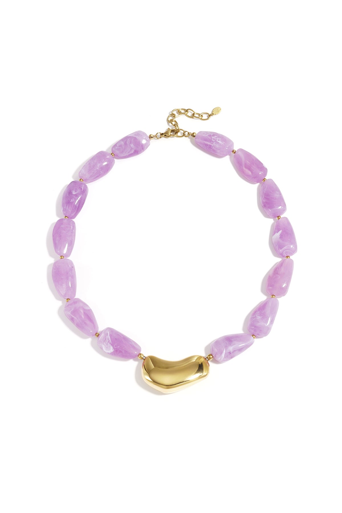 Necklace with asymmetric statement bead