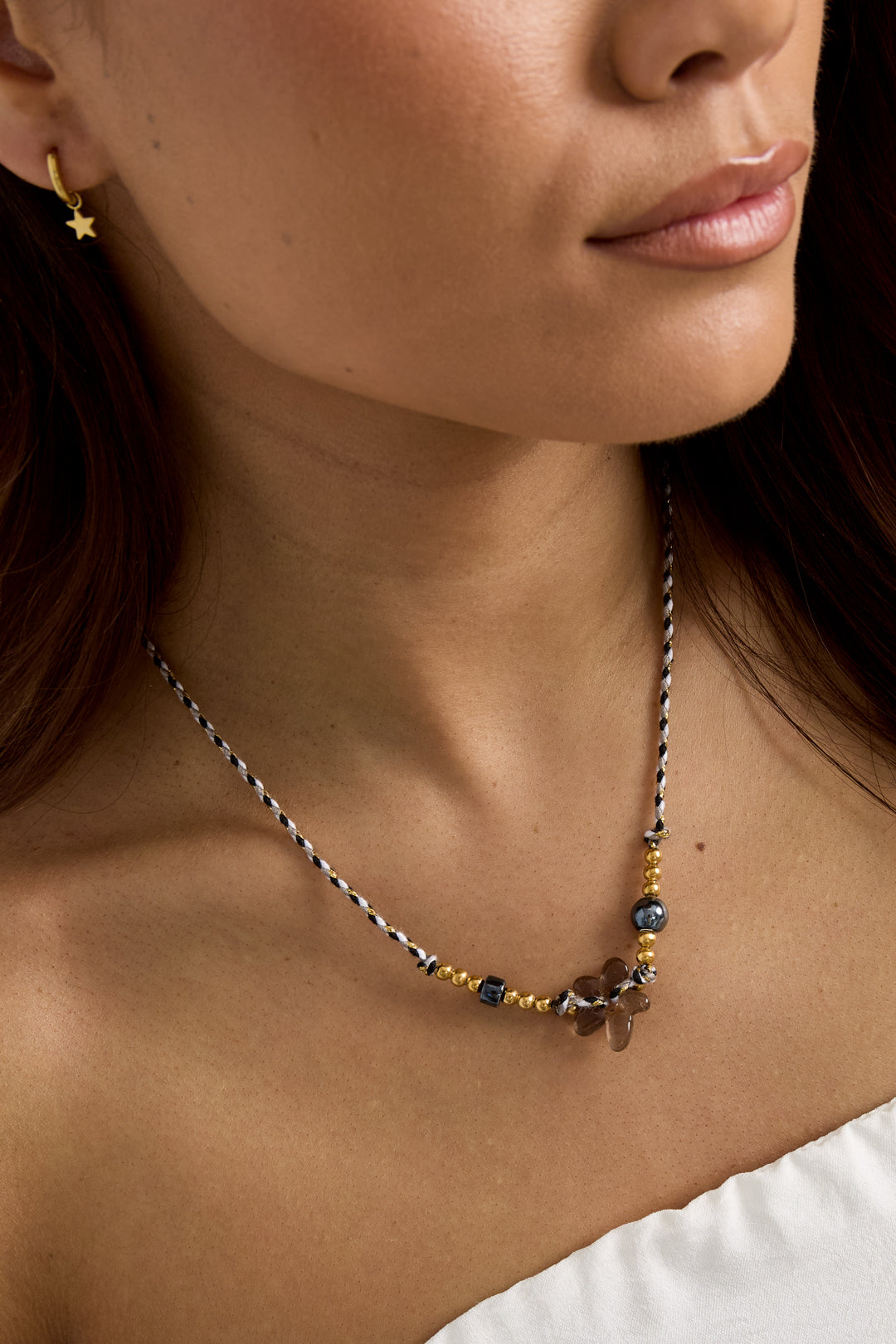 Polyester Beaded Necklaces Flower Casual Daily Simple Series Women's jewelry