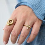 Statement ring with cross and stones