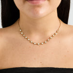 Necklace with round cubic zirconia stones
