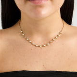 Necklace with round cubic zirconia stones