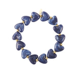 Elastic heart beaded bracelet