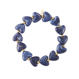 Elastic heart beaded bracelet