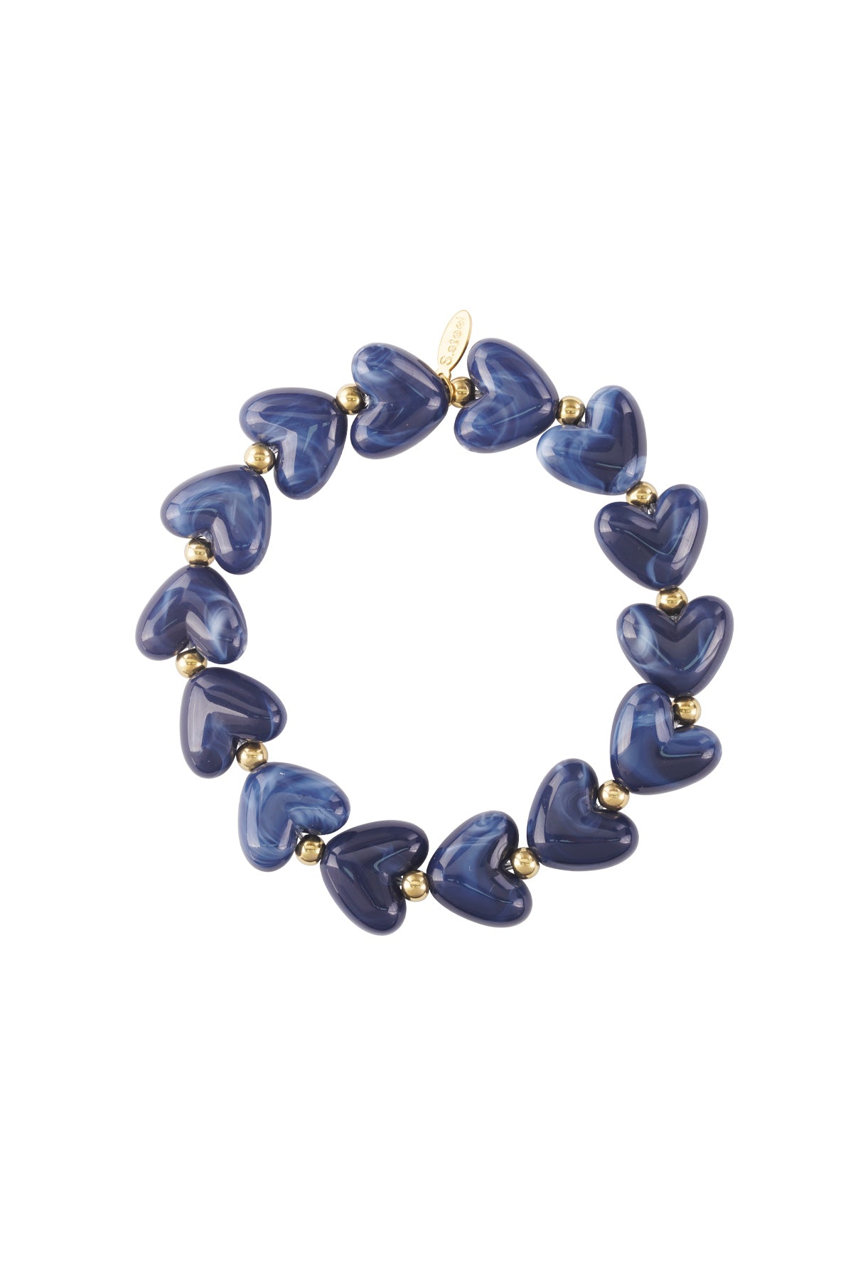 Elastic heart beaded bracelet