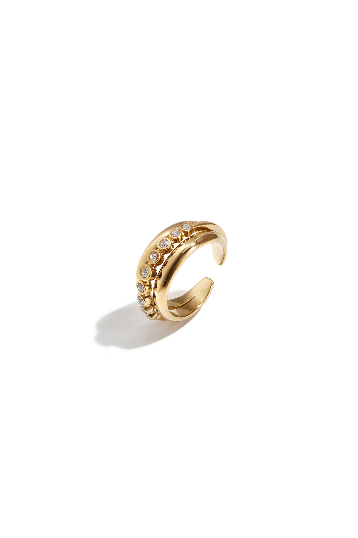 Triple ring with zirconia stones