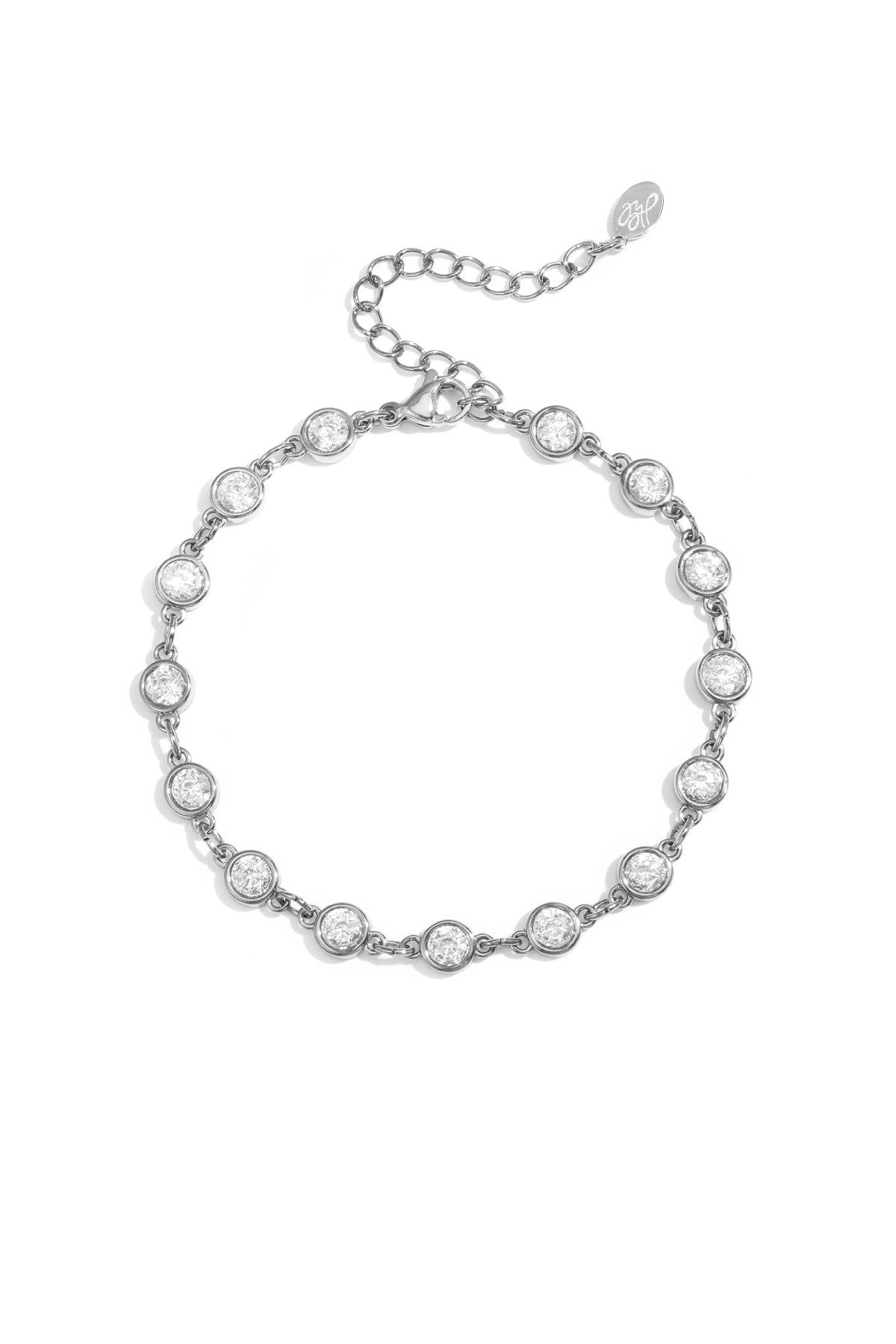 Bracelet with round cubic zirconia stones