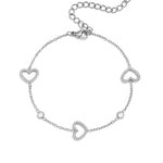 Heart bracelet with alternating stones