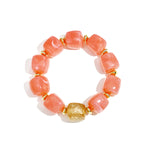 Beaded bracelet with statement glitter bead
