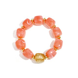 Beaded bracelet with statement glitter bead