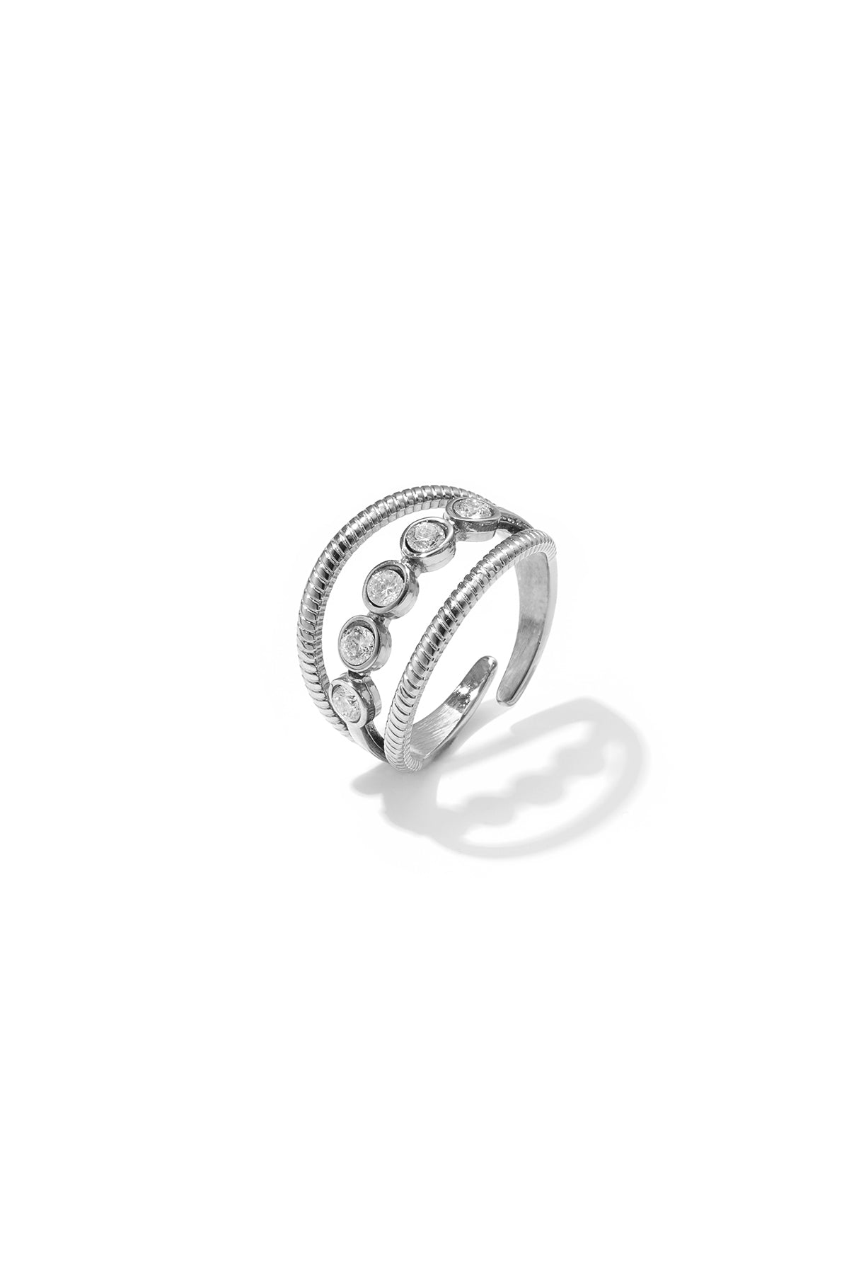 Layered ring with stones