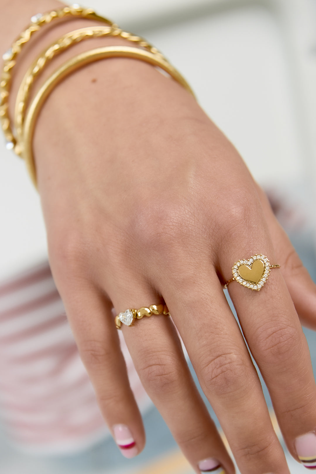Stainless Steel Statement Rings Heart Simple Daily Simple Series Women's jewelry