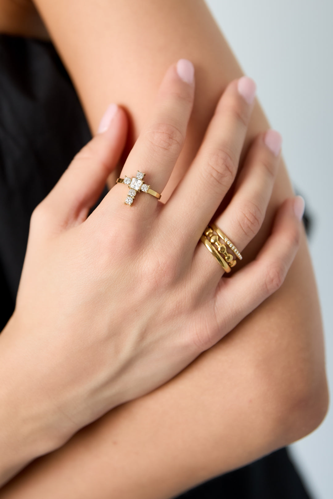 Stainless Steel Minimalist Rings Cross Simple Daily Simple Series Women's jewelry