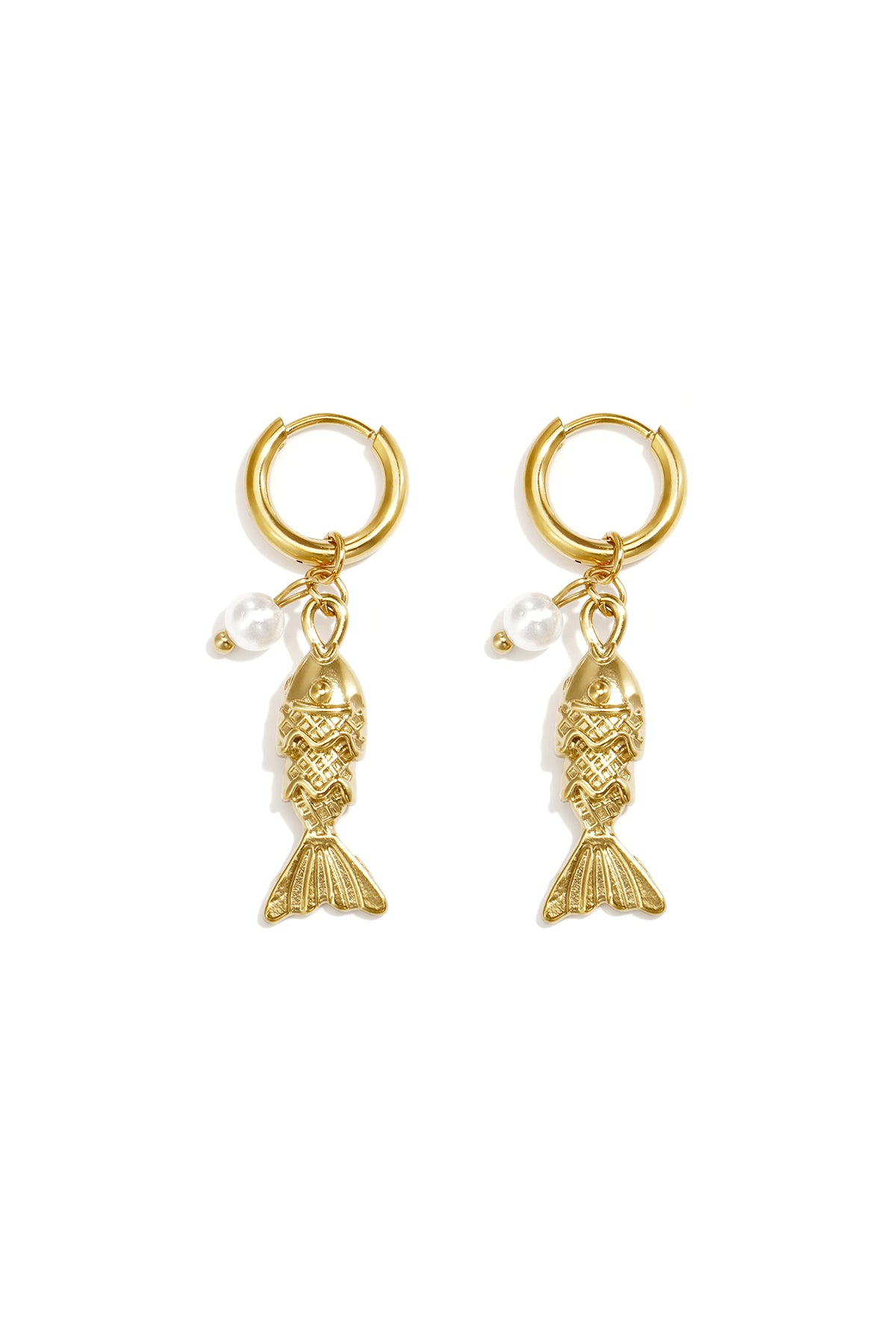 Stainless Steel Drop Earrings Fish Simple Daily Simple Series Women's jewelry